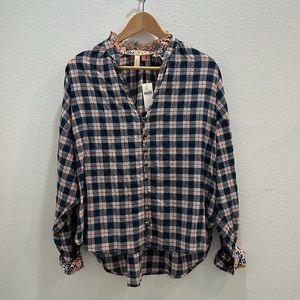 NWT Anthropologie Pilcro Tavi Plaid Button Down Small